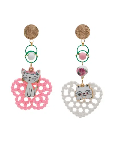 Amir Slama Charm-appliqué Drop Earrings In Multi