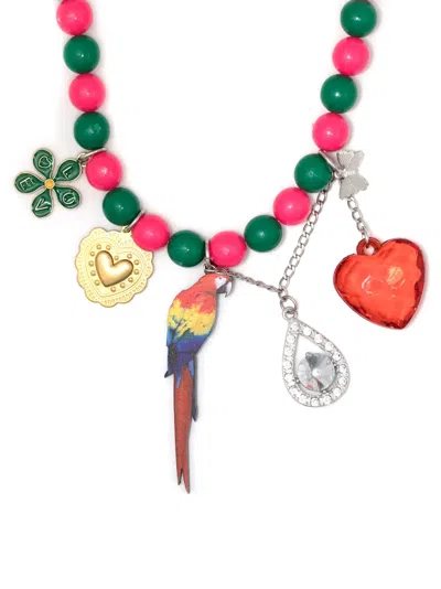 Amir Slama Charm-detail Beaded Necklace In Multicolour