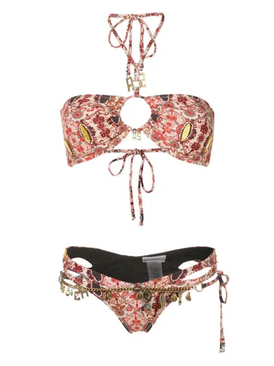 Amir Slama Charm-detail Halterneck Bikini In Red