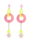 Amir Slama Charms Hoops Earring In Pink
