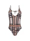 Amir Slama Check-pattern Swimsuit In Brown