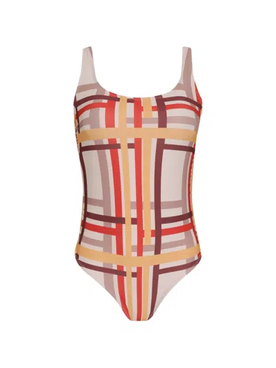 Amir Slama Checked Swimsuit In Multi