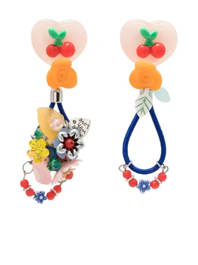 Amir Slama Cherry-motif Drop Earrings In Multicolour
