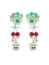Amir Slama Cherry-motif Statement Drop Earrings In Green