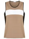 Amir Slama Colour-block Panelled Cotton Tank Top In Brown