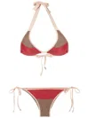 Amir Slama Colour-block Tie-side Bikini Set In Neutrals