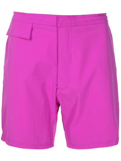 Amir Slama Concealed Front-fastening Shorts In Pink