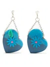 Amir Slama Coração Earrings In Blue