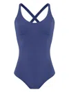 Amir Slama Criss Cross One-piece In Blue