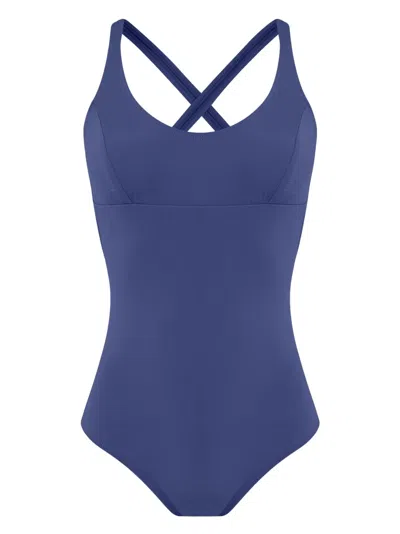 Amir Slama Criss Cross One-piece In Blue