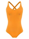 Amir Slama Criss-cross Swimsuit In Orange