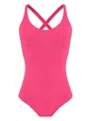 Amir Slama Criss-cross Swimsuit In Pink