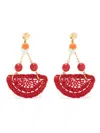 Amir Slama Crochet Earrings In Red