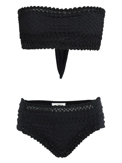 Amir Slama Crochet-knit Bikini In Black