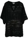 Amir Slama Crochet-knit V-neck T-shirt In Black