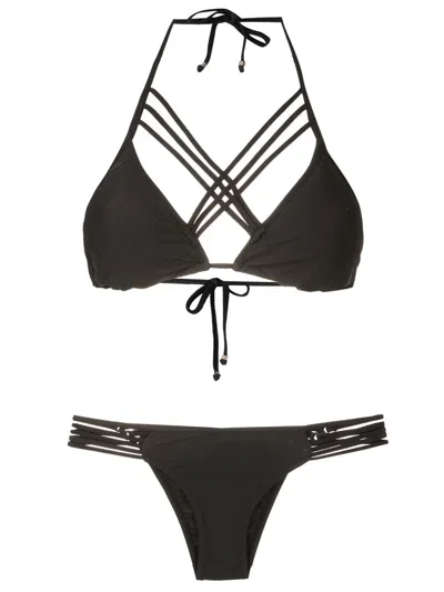 Amir Slama Crossover-strap Bikini Set In Black