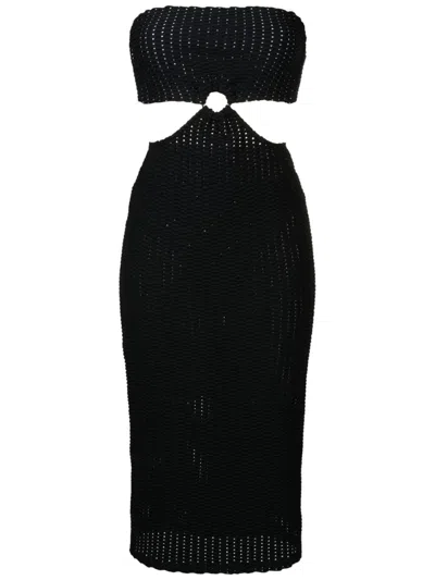 Amir Slama Cut-out Detail Midi Dress In Schwarz