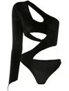 Amir Slama Cut-out Detail Velvet Body In Black
