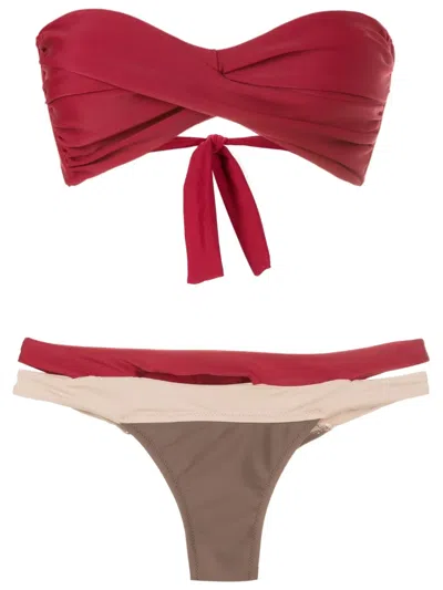 Amir Slama Cut Out-detailing Bikini Set In Red
