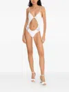 Amir Slama Cut-out Embellished Swimsuit In White