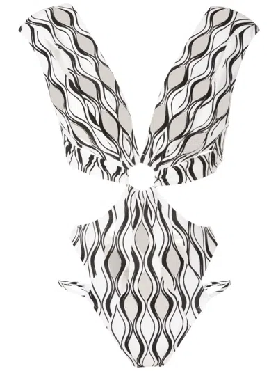 Amir Slama Cut-out Hardware-detail Swimsuit In White