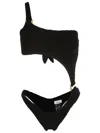 Amir Slama Cut-out One-shoulder Swimsuit In Black