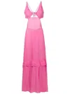 Amir Slama Cut-out Semi-sheer Maxi Dress In Pink
