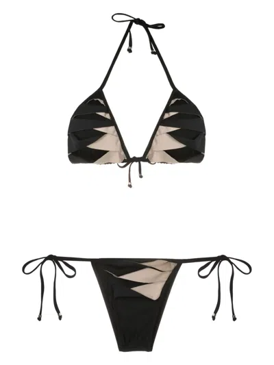 Amir Slama Cut-out Triangle Bikini In Black
