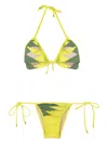 Amir Slama Cut-out Triangle Bikini In Green