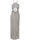 Amir Slama Cut-out Wave-print Maxi Dress In White