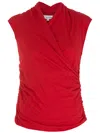 Amir Slama Draped Blouse In Red