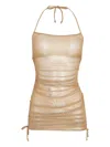 Amir Slama Draped Mini Dress In Gold