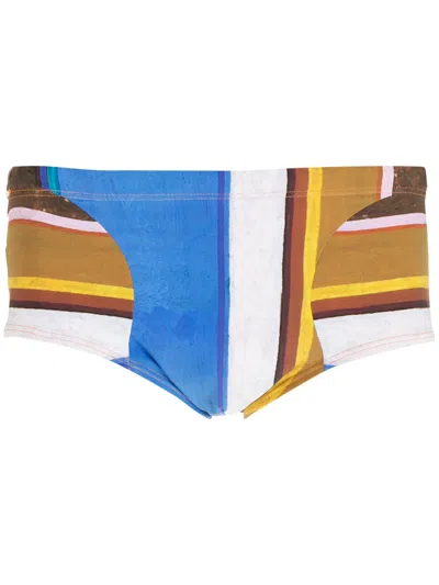 Amir Slama Eco Striped Swimming Trunks In Multicolour