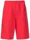 Amir Slama Elasticated-waistband Linen Shorts In Red