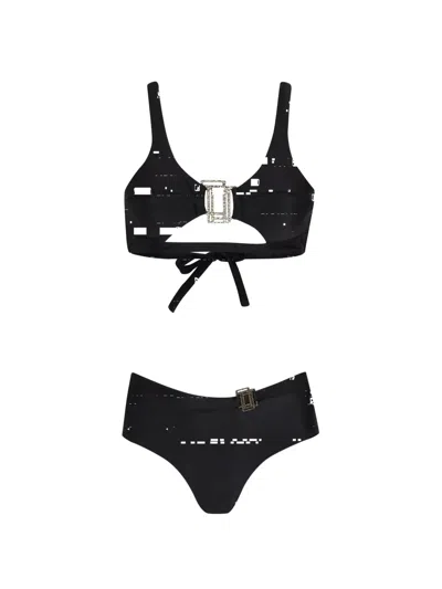 Amir Slama Embellished-tie Bikini In Black