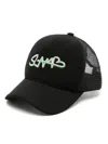 Amir Slama Embroidered-logo Perforated Cap In Black