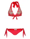 Amir Slama Embroidered-motif Bikini Set In Rot