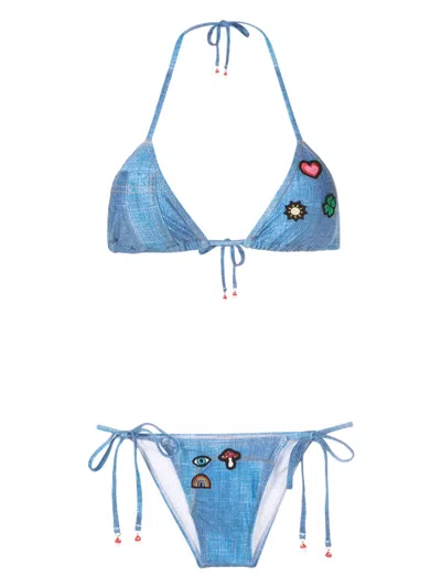 Amir Slama Bikini Mit Patch In Black