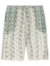 Amir Slama Embroidered Elasticated-waistband Shorts In Green
