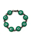 Amir Slama Evil Eye Charm Bracelet In Green