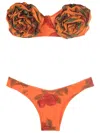 Amir Slama Bikini Mit Blumenapplikation In Orange