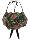 Amir Slama Cropped-top Mit Blumenapplikation In Black