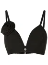 Amir Slama Cropped-top Mit Blumenapplikation In Black