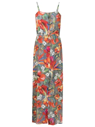 Amir Slama Maxikleid Aus Seide Mit Blumenmuster In Multicolour