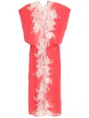 Amir Slama Floral-print Beach Dress In Rot