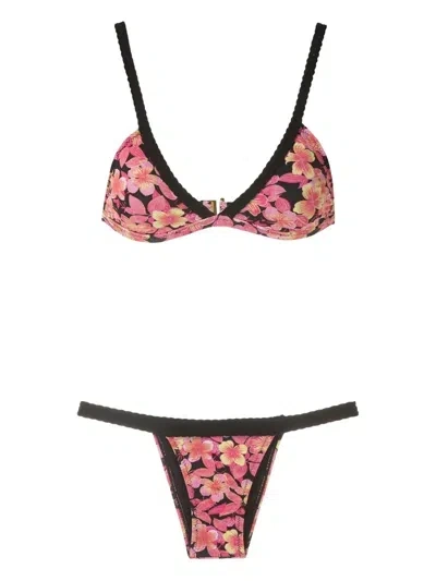 Amir Slama Floral-print Bikini In Pink