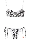 Amir Slama Floral-print Bikini Set In Black