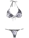 Amir Slama Floral-print Bikini Set In Black