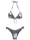 Amir Slama Floral-print Bikini Set In Black