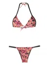 Amir Slama Floral-print Bikini Set In Pink